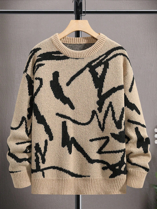 Pull Homme Décontracté à Motif Graphique Moderne 13