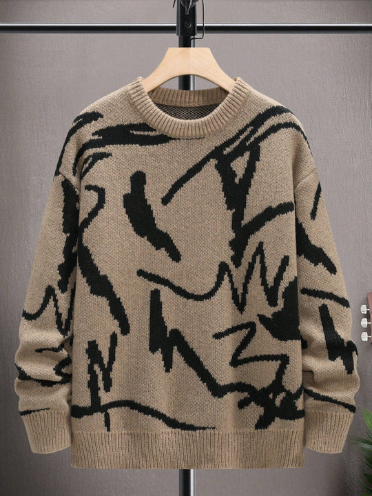 Pull Homme Décontracté à Motif Graphique Moderne 15