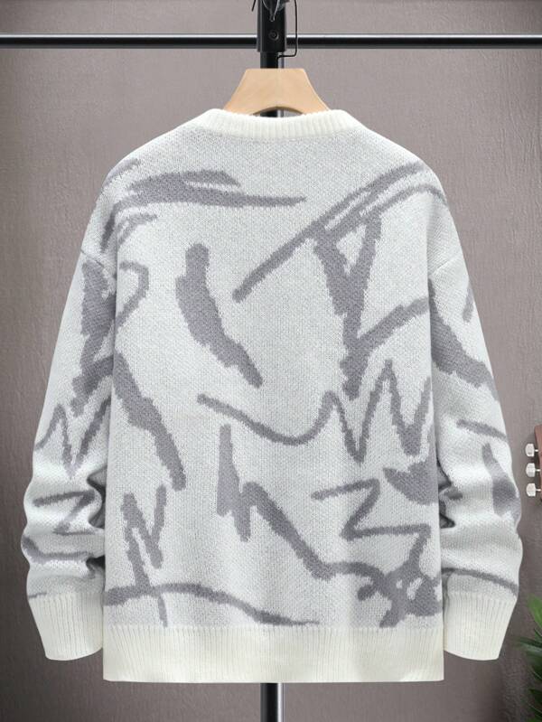 Pull Homme Décontracté à Motif Graphique Moderne 2