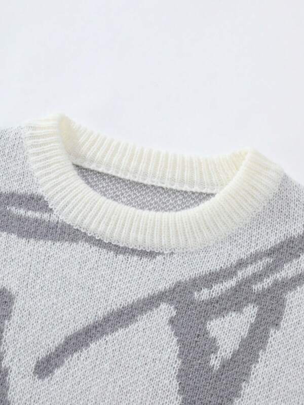 Pull Homme Décontracté à Motif Graphique Moderne 3