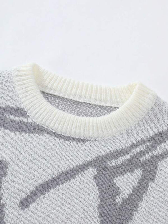Pull Homme Décontracté à Motif Graphique Moderne 3