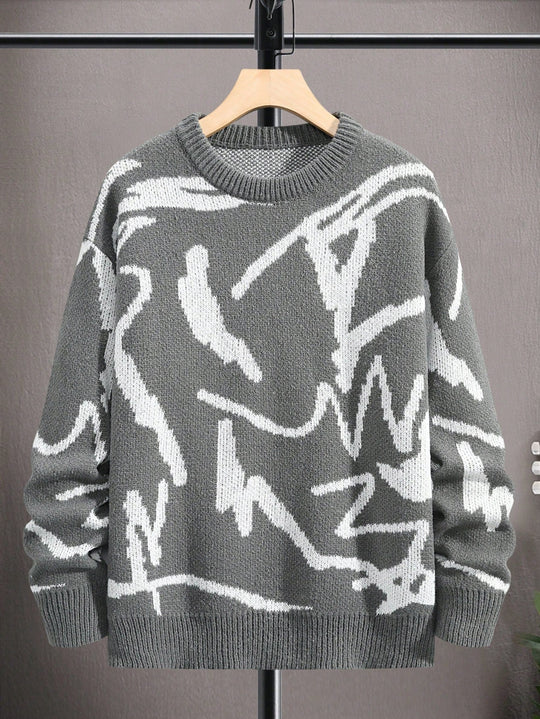 Pull Homme Décontracté à Motif Graphique Moderne 7