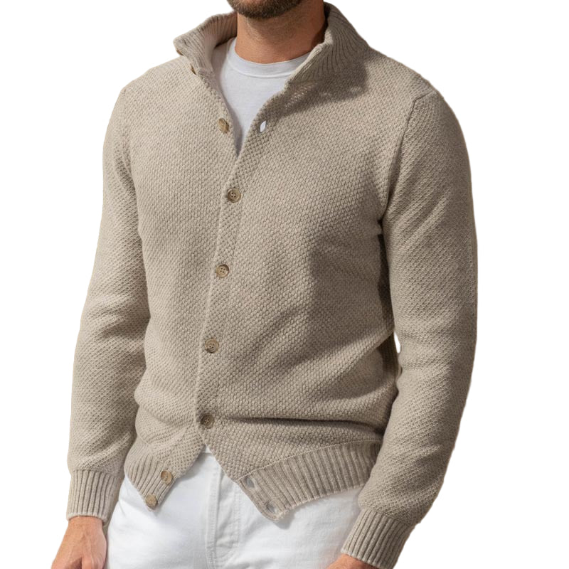 Pull Homme Hiver Maille Ajustée avec Col Châle 0
