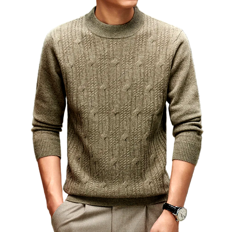 Pull Over Homme Élégant en Tricot Texturé Ajusté 0