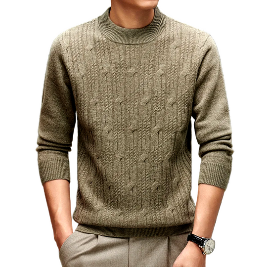 Pull Over Homme Élégant en Tricot Texturé Ajusté 0