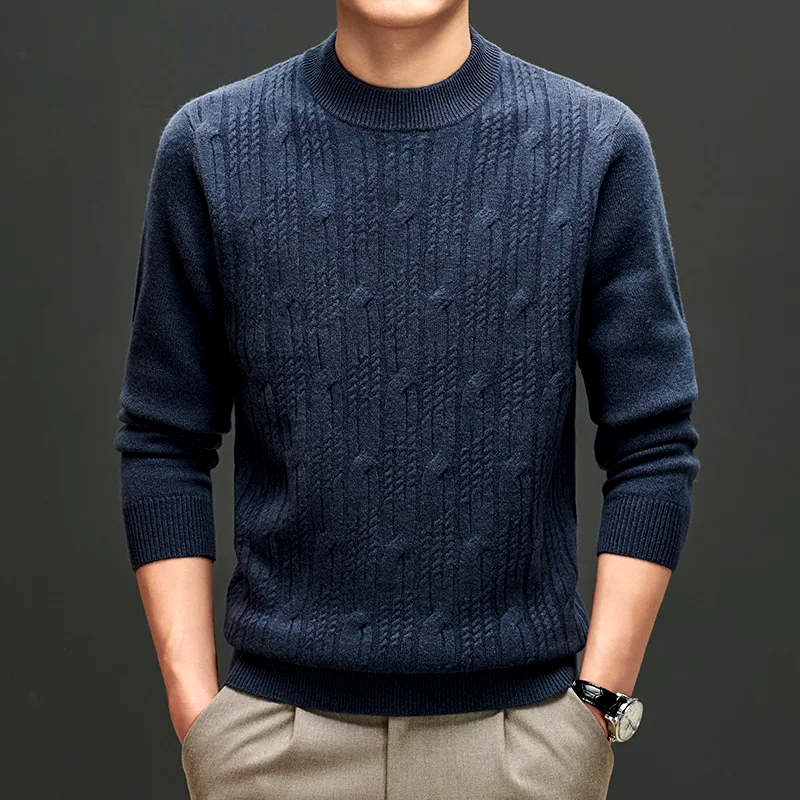Pull Over Homme Élégant en Tricot Texturé Ajusté 6