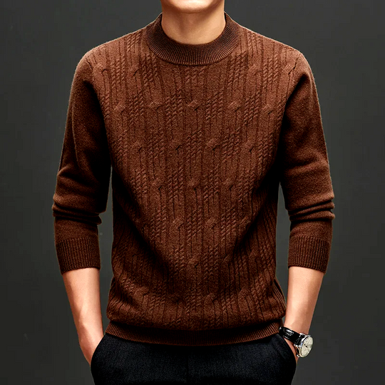 Pull Over Homme Élégant en Tricot Texturé Ajusté 7