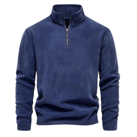 Pull Over Homme Fleece Décontracté Col Rabattu Manches Longues 10