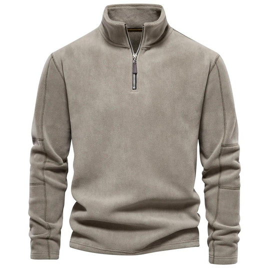 Pull Over Homme Fleece Décontracté Col Rabattu Manches Longues 11