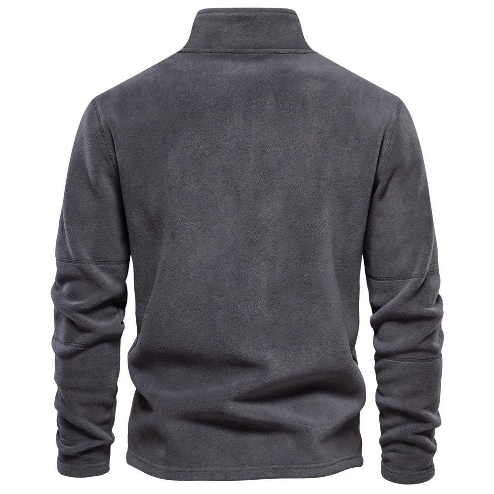 Pull Over Homme Fleece Décontracté Col Rabattu Manches Longues 2