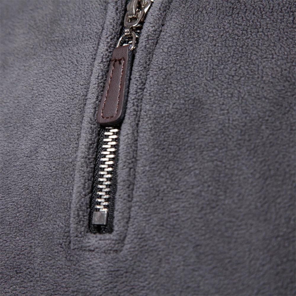 Pull Over Homme Fleece Décontracté Col Rabattu Manches Longues 3