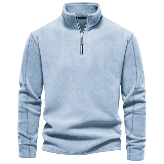 Pull Over Homme Fleece Décontracté Col Rabattu Manches Longues 6