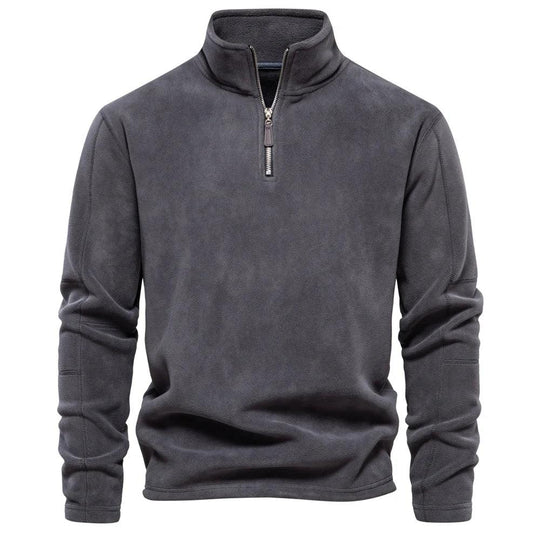 Pull Over Homme Fleece Décontracté Col Rabattu Manches Longues 8