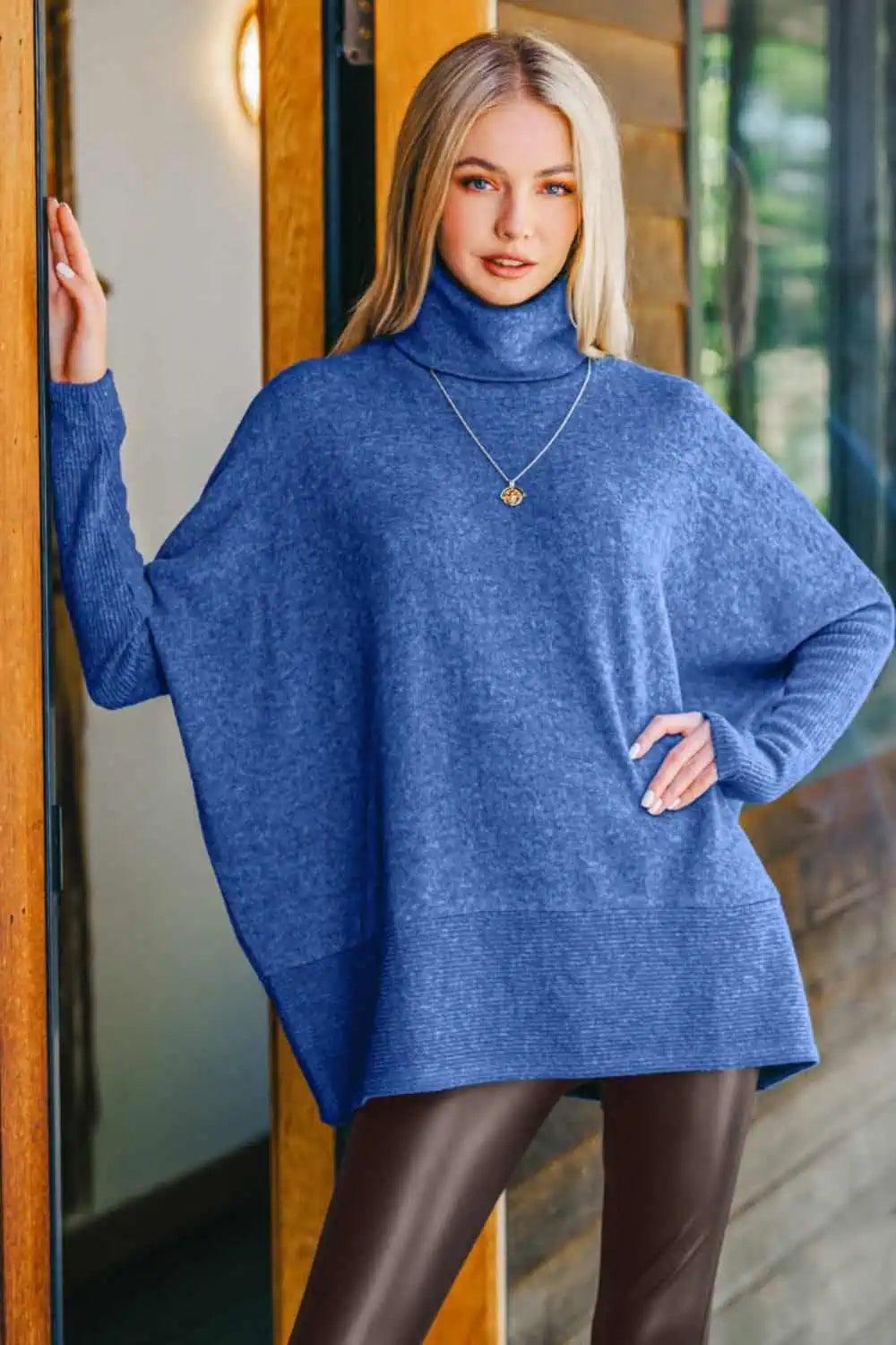 Pull Turtleneck Femme Mélange Hacci Doux 2