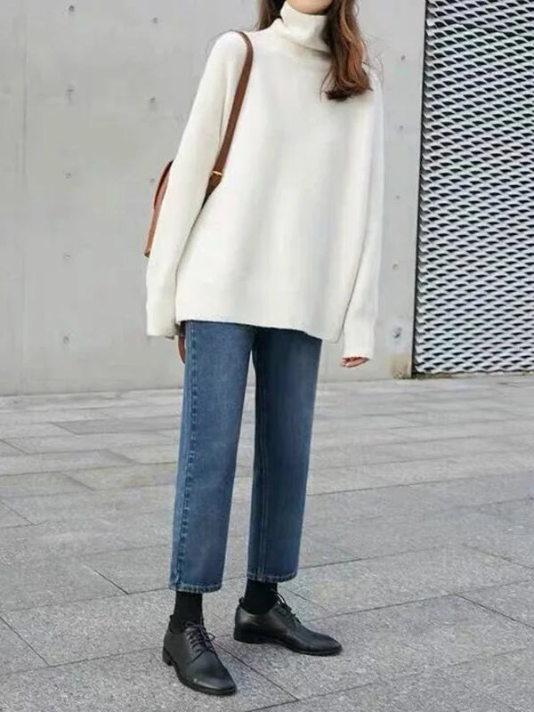 Pull Turtleneck Femme en Mélange de Laine 1