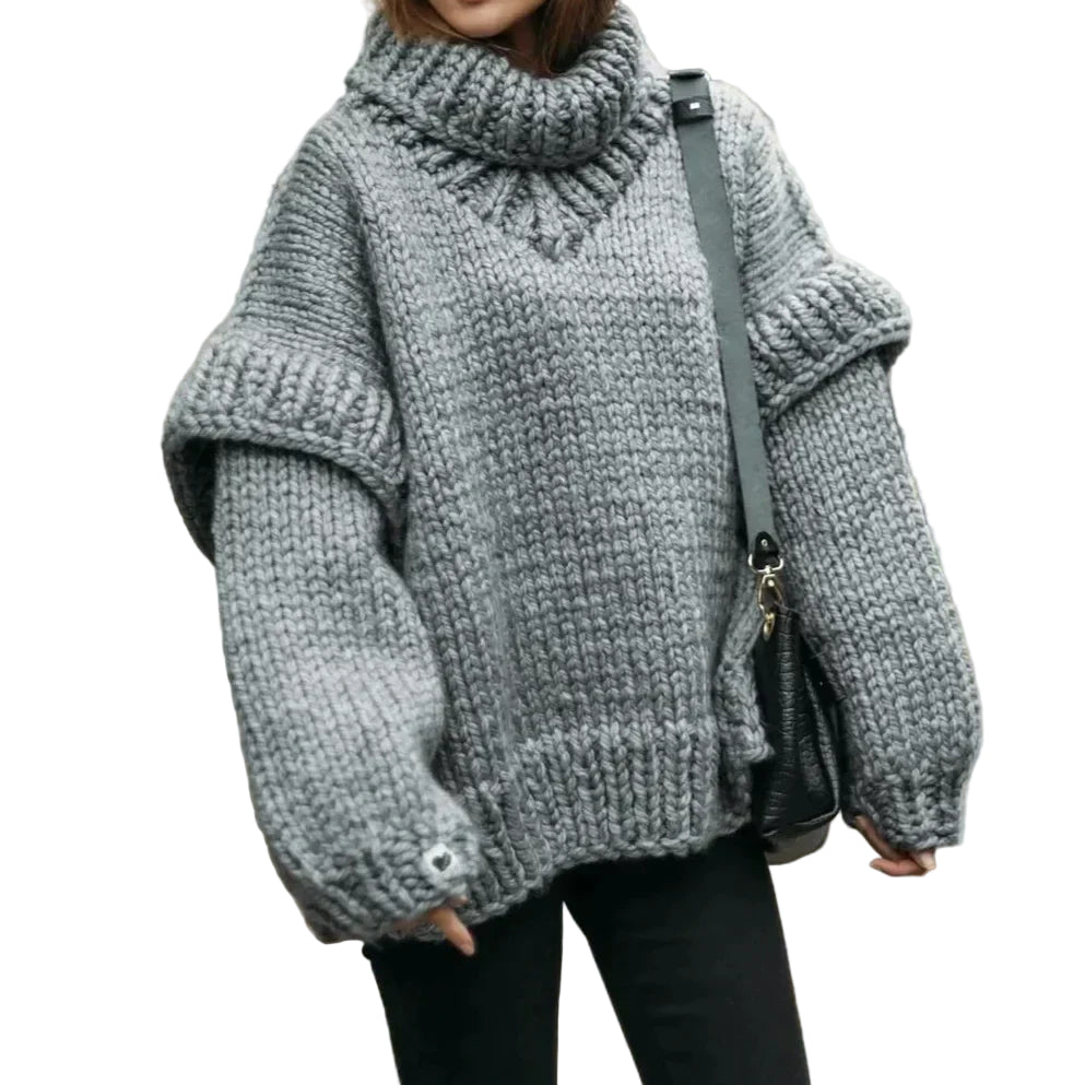Pull Turtleneck Oversize en Laine pour Femme 0