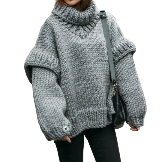 Pull Turtleneck Oversize en Laine pour Femme 0