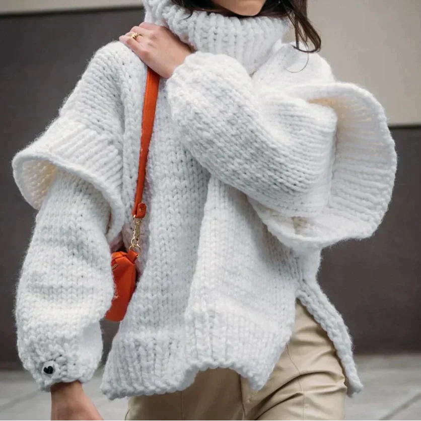 Pull Turtleneck Oversize en Laine pour Femme 2