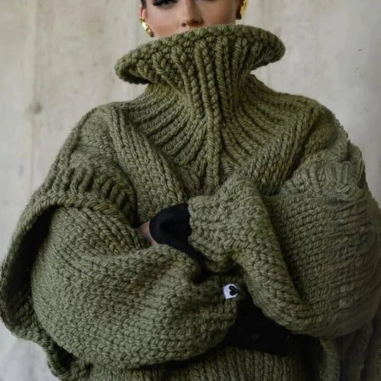 Pull Turtleneck Oversize en Laine pour Femme 3