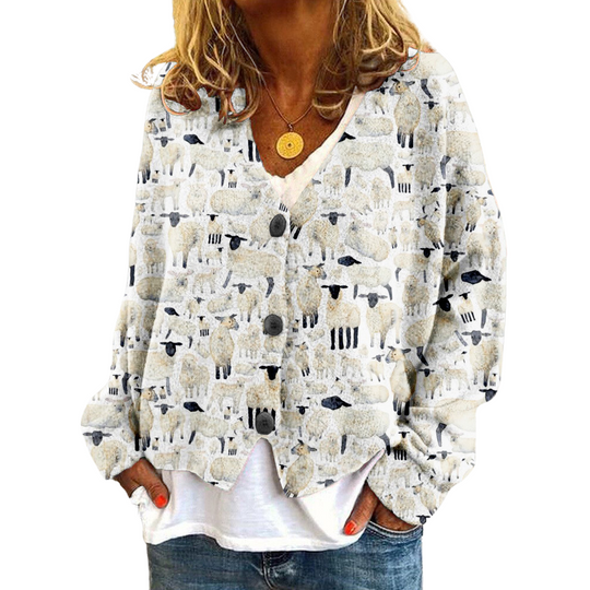 Pull Vintage à Motif de Mouton pour Femmes 1
