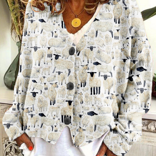 Pull Vintage à Motif de Mouton pour Femmes 4