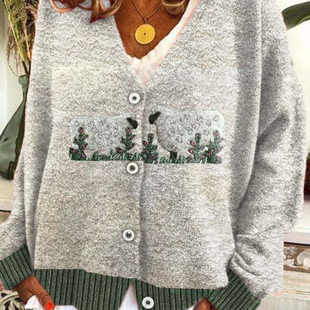 Pull Vintage à Motif de Mouton pour Femmes 5