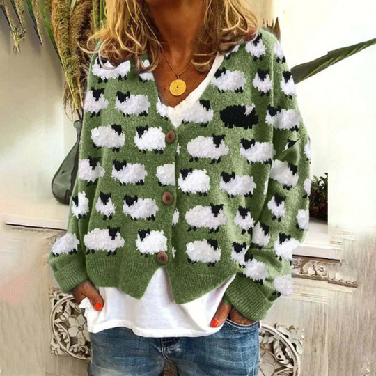 Pull Vintage à Motif de Mouton pour Femmes 6