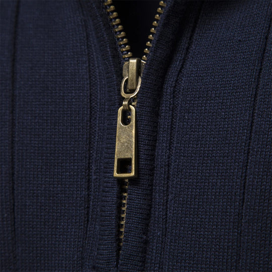 Pull Zippé pour Hommes en Coton Tricoté d'Automne 3