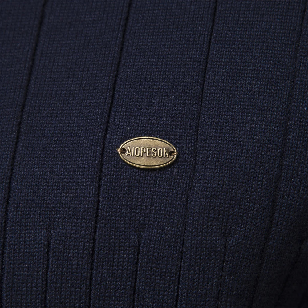 Pull Zippé pour Hommes en Coton Tricoté d'Automne 4