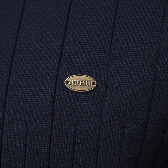Pull Zippé pour Hommes en Coton Tricoté d'Automne 4