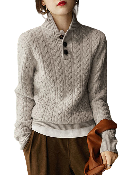 Pull à Col Montant pour Femme en Tricot 0