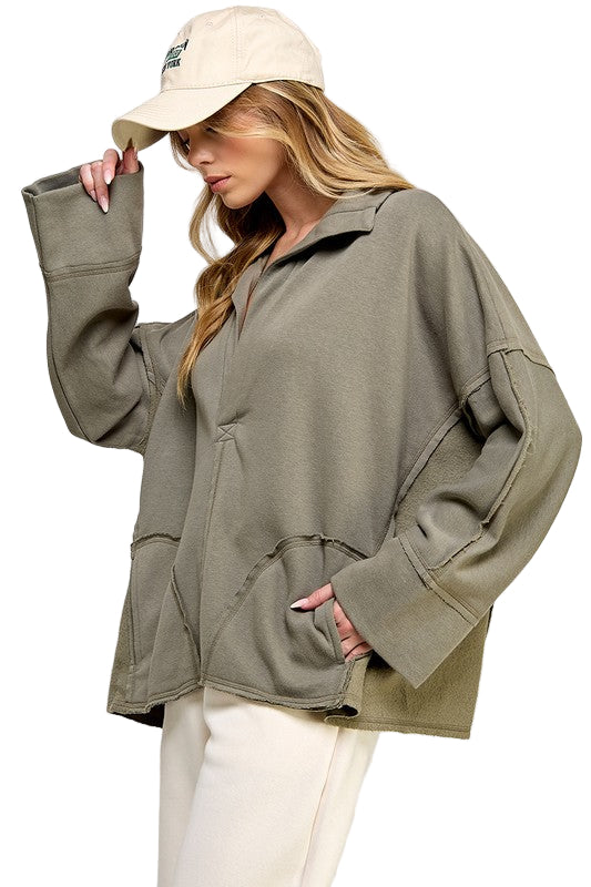 Pull à Manches Dolman Femme Vert 0
