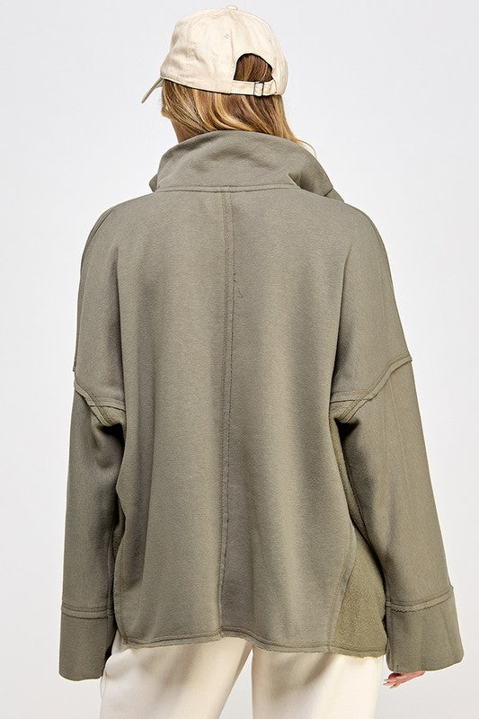 Pull à Manches Dolman Femme Vert 2