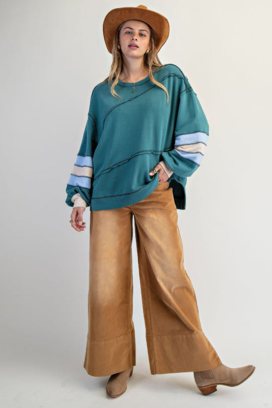 Pull en Coton Brodé à Mélange de Couleurs pour Femme 1