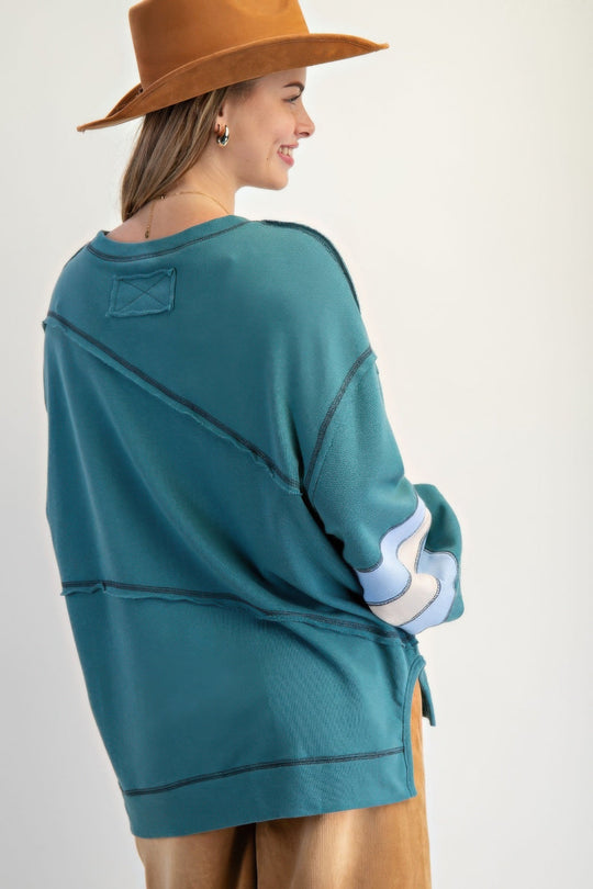 Pull en Coton Brodé à Mélange de Couleurs pour Femme 2