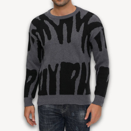 Pull en Tricot Graphique pour Hommes 1