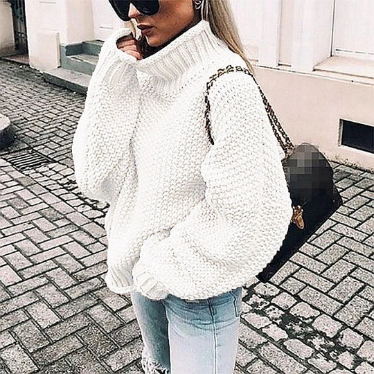 Pull en Tricot Oversized pour Femmes en Laine Épais 0