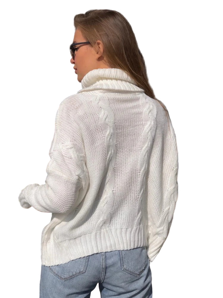Pull en Tricot pour Femmes - Col Roulé Chunky 0