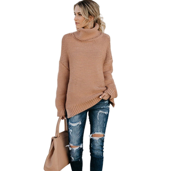 Pull en Tricot pour Femmes - Turtleneck à Coupe Relaxée 0