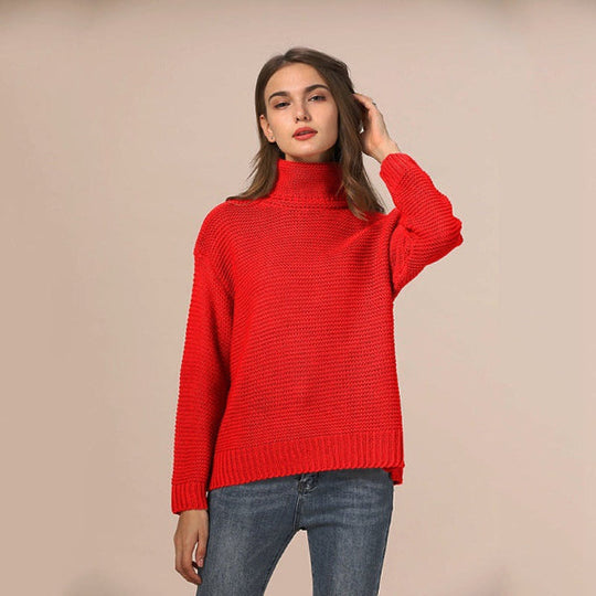 Pull en Tricot pour Femmes - Turtleneck à Coupe Relaxée 1