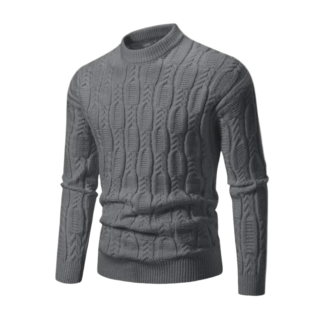 Pull pour hommes à col rond en tricot torsadé 0