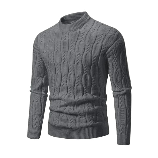 Pull pour hommes à col rond en tricot torsadé 0