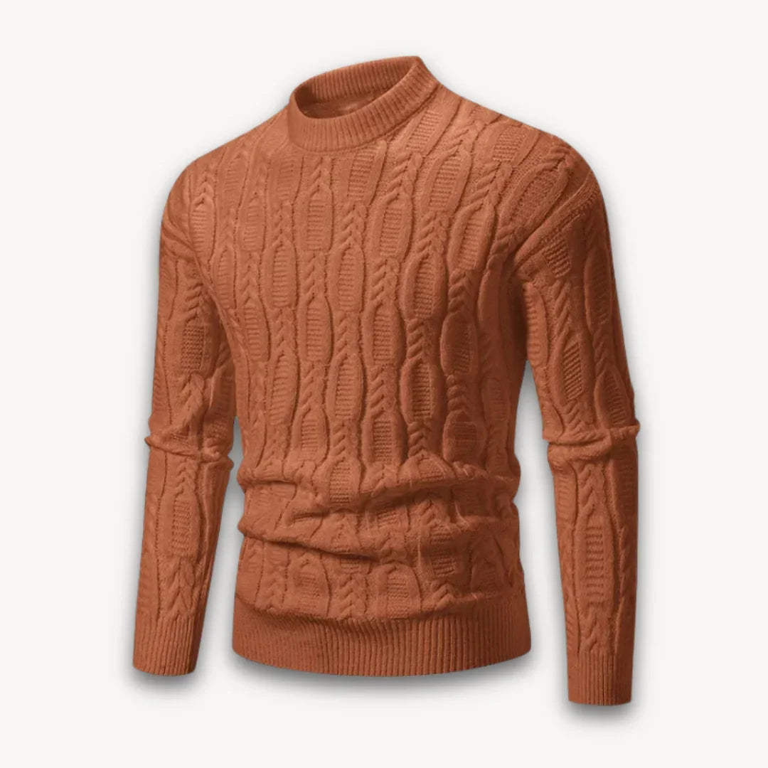Pull pour hommes à col rond en tricot torsadé 2