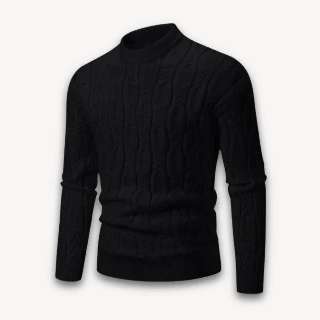 Pull pour hommes à col rond en tricot torsadé 3