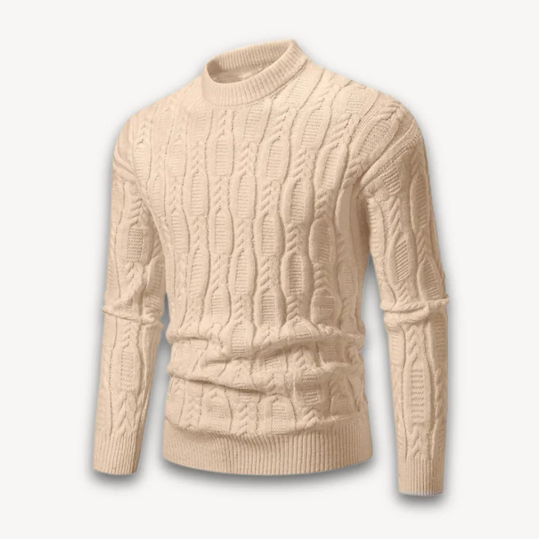 Pull pour hommes à col rond en tricot torsadé 4