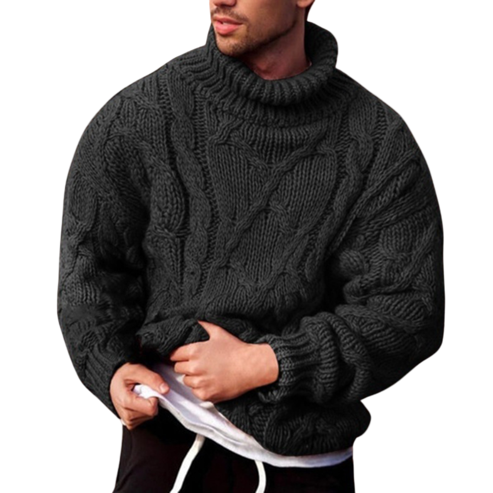 Pull pour hommes à col roulé en tricot 0