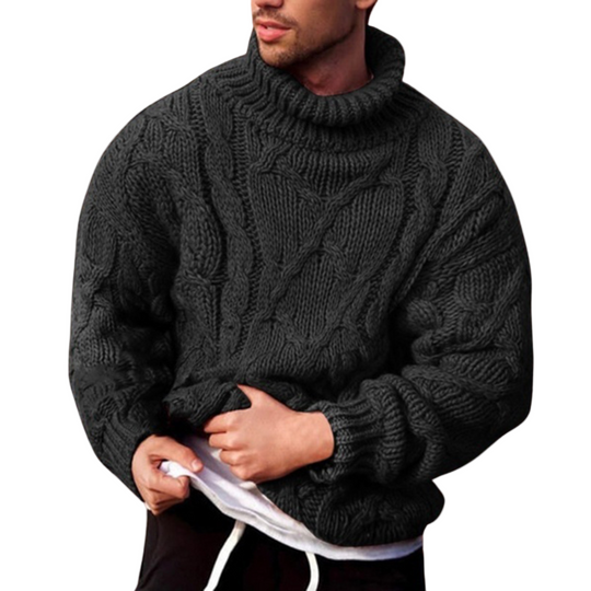 Pull pour hommes à col roulé en tricot 0