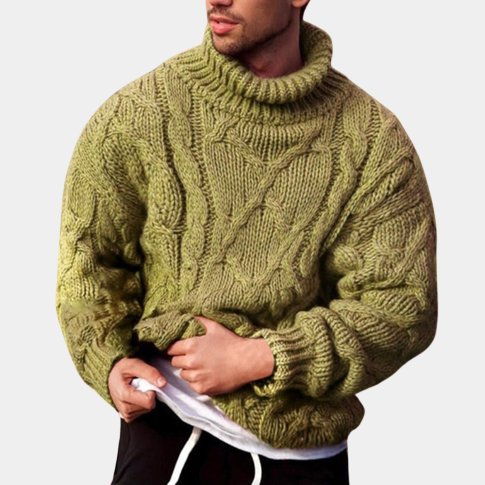 Pull pour hommes à col roulé en tricot 2