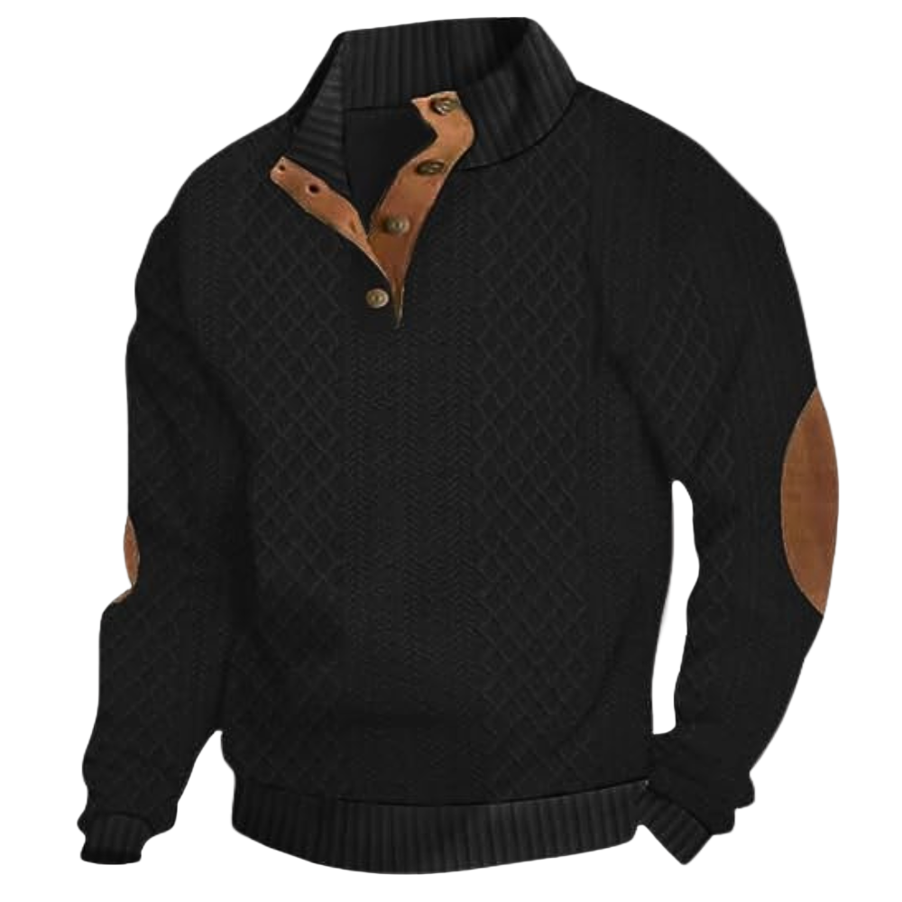Pull pour hommes avec col à boutons tendance 0