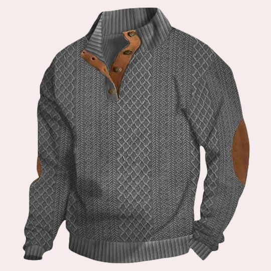 Pull pour hommes avec col à boutons tendance 1